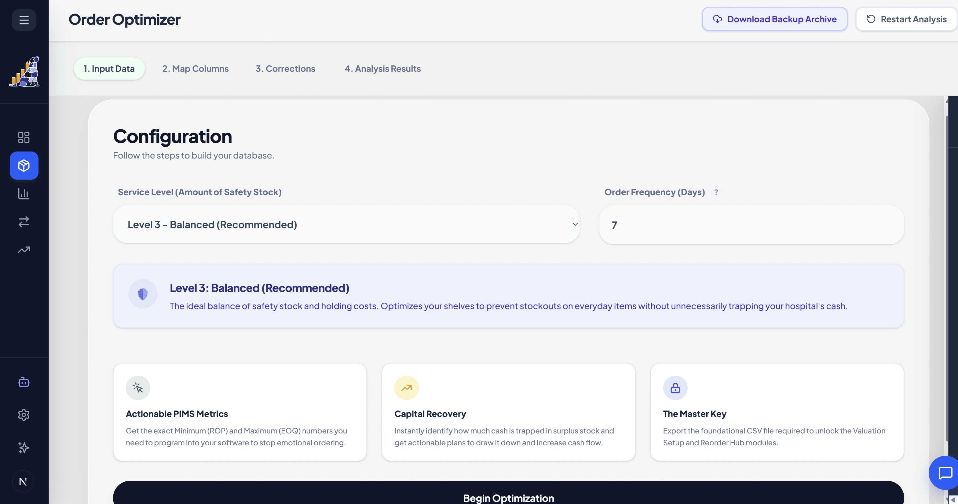 Order Optimizer Workflow Step 1